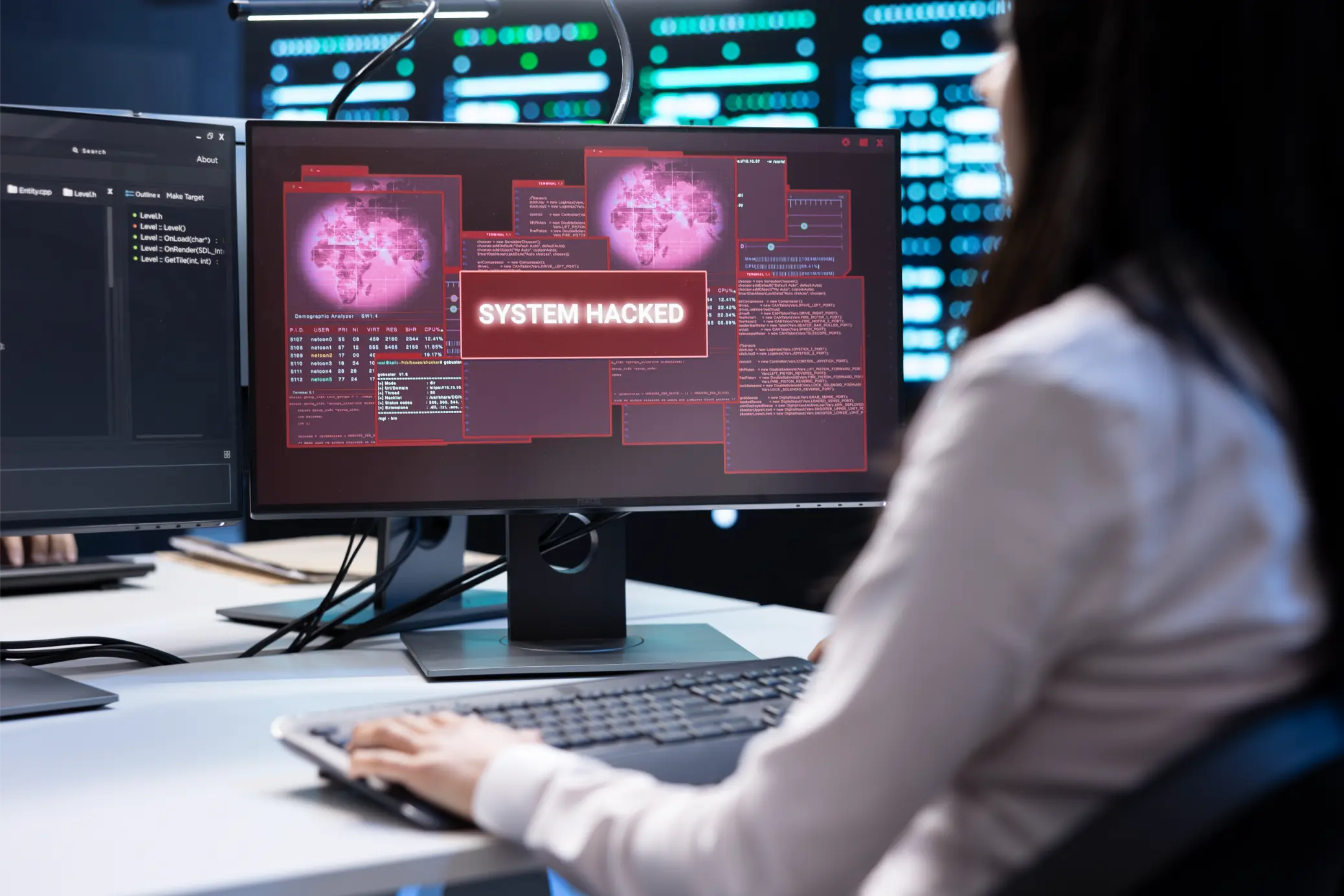 cyberattack fear stock photo