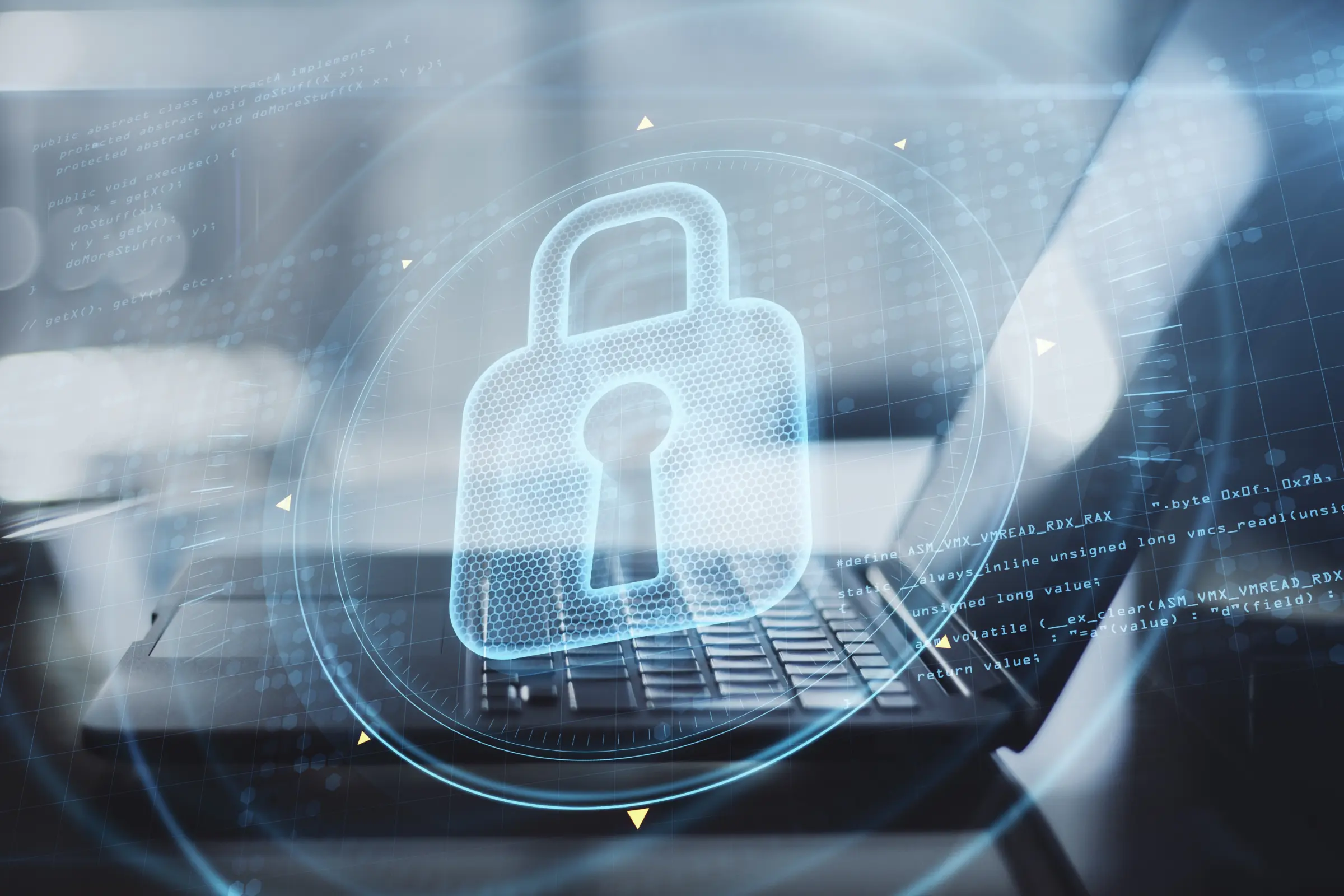 cybersecurity keyhole close up